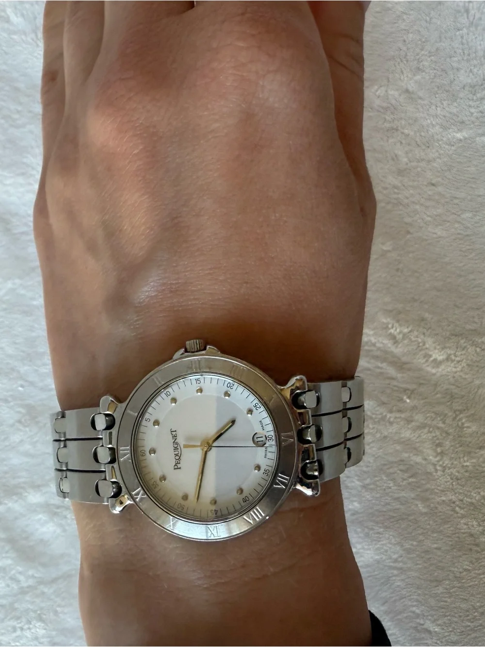 Vintage Pequignet Moorea Ref. 8816 313 Swiss quartz wristwatch, circa 1990s.